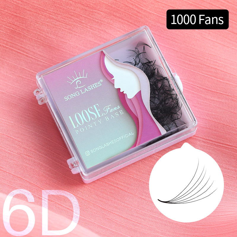 6D Loose Fans Pointy Base Premade Fans Eyelash 【1000fans】