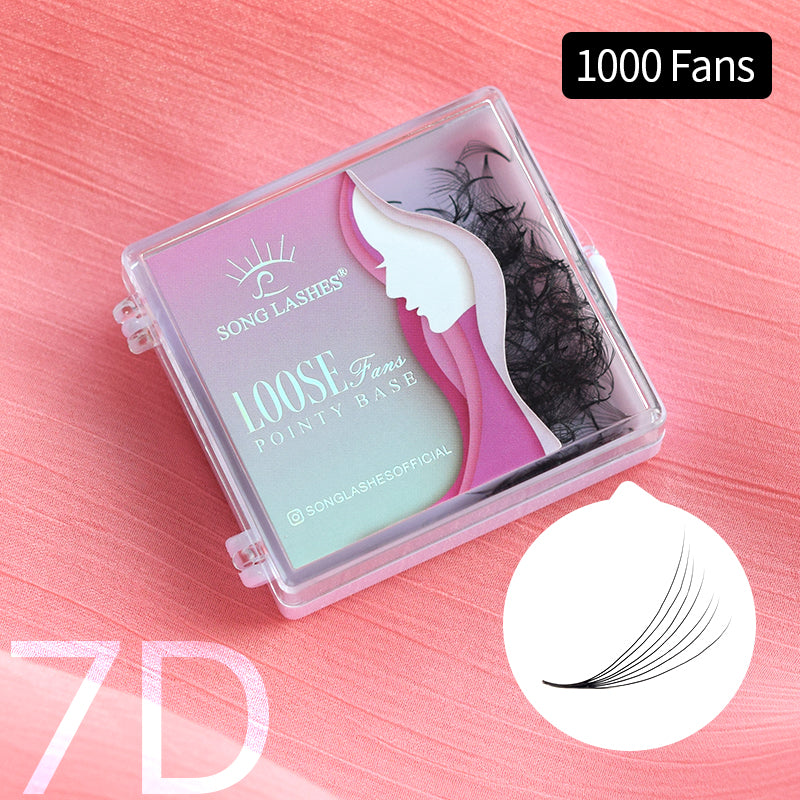 7D Loose Fans Pointy Base Premade fans 【1000fans】