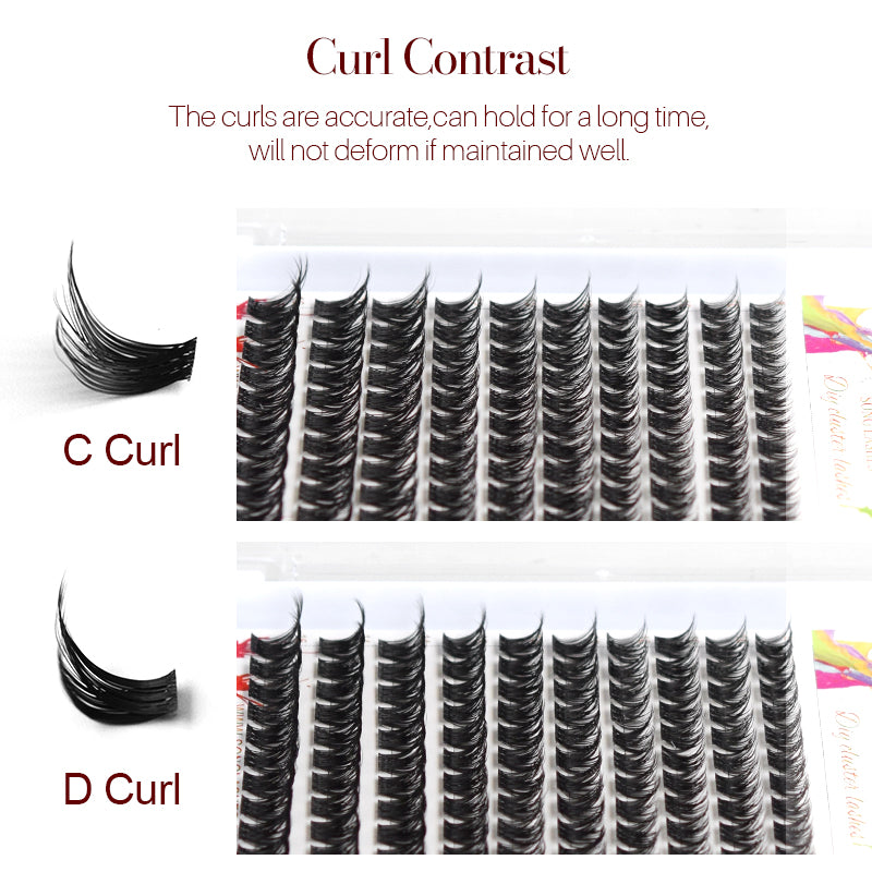 High-capacity DIY cluster lashes 10 different types  for make up oneself segmented lashes for eyelash extensions