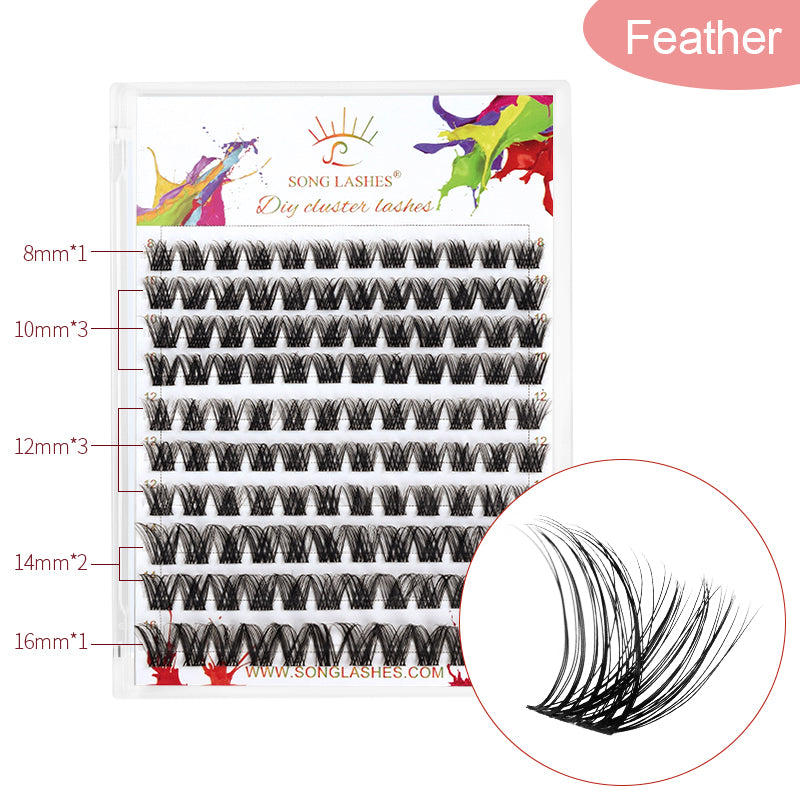 High-capacity DIY cluster lashes 10 different types  for make up oneself segmented lashes for eyelash extensions