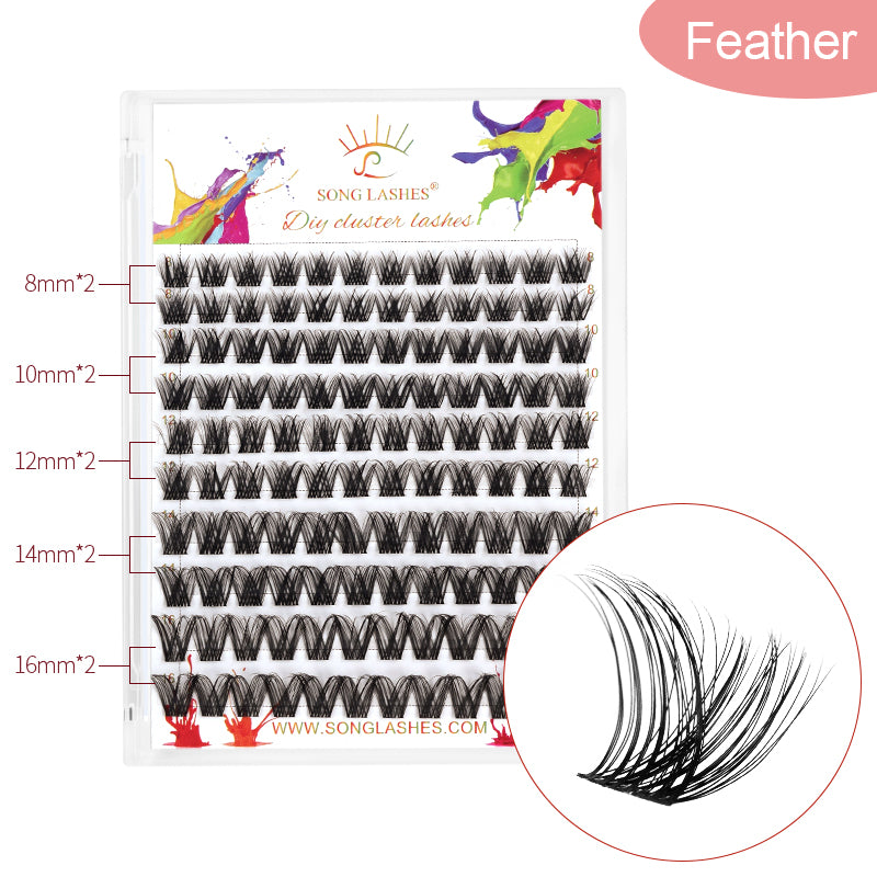 High-capacity DIY cluster lashes 10 different types  for make up oneself segmented lashes for eyelash extensions