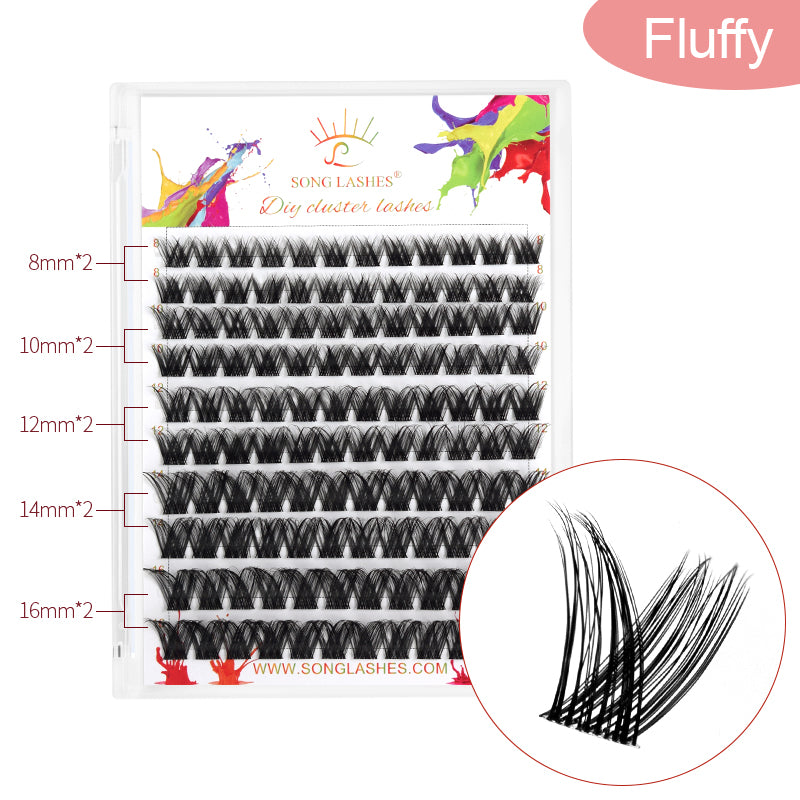 High-capacity DIY cluster lashes 10 different types  for make up oneself segmented lashes for eyelash extensions