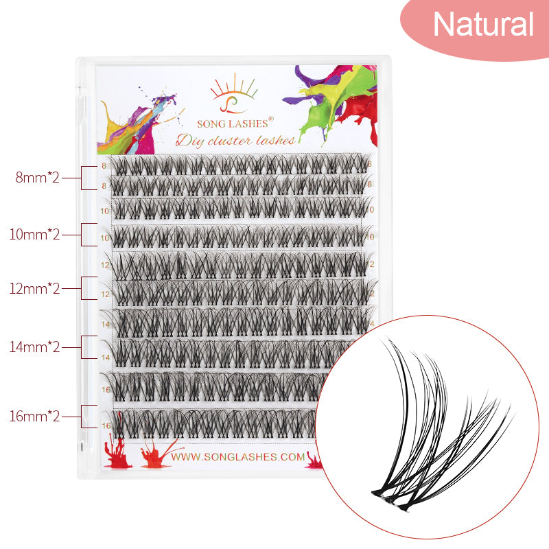 High-capacity DIY cluster lashes 10 different types  for make up oneself segmented lashes for eyelash extensions