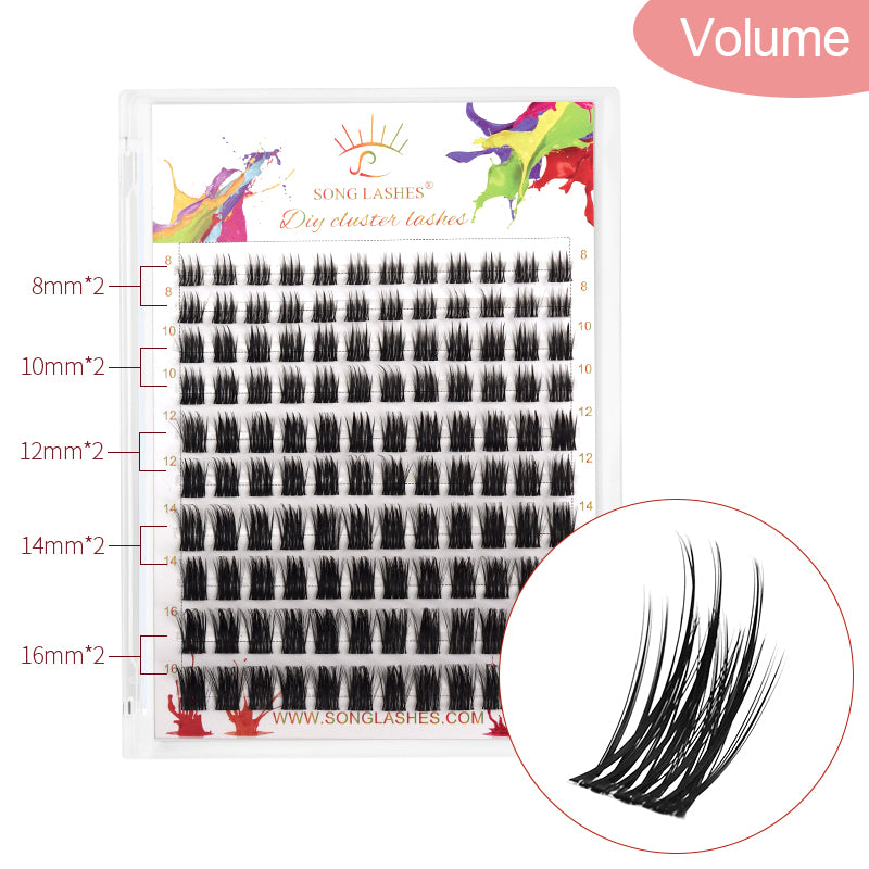 High-capacity DIY cluster lashes 10 different types  for make up oneself segmented lashes for eyelash extensions