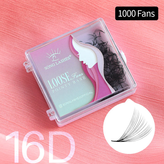 16D Loose Fans Pointy Base Eyelash Extensions【1000fans】