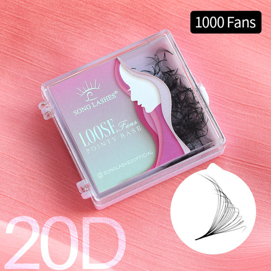 20D Loose Fans Pointy Base Eyelash Extensions【1000fans】